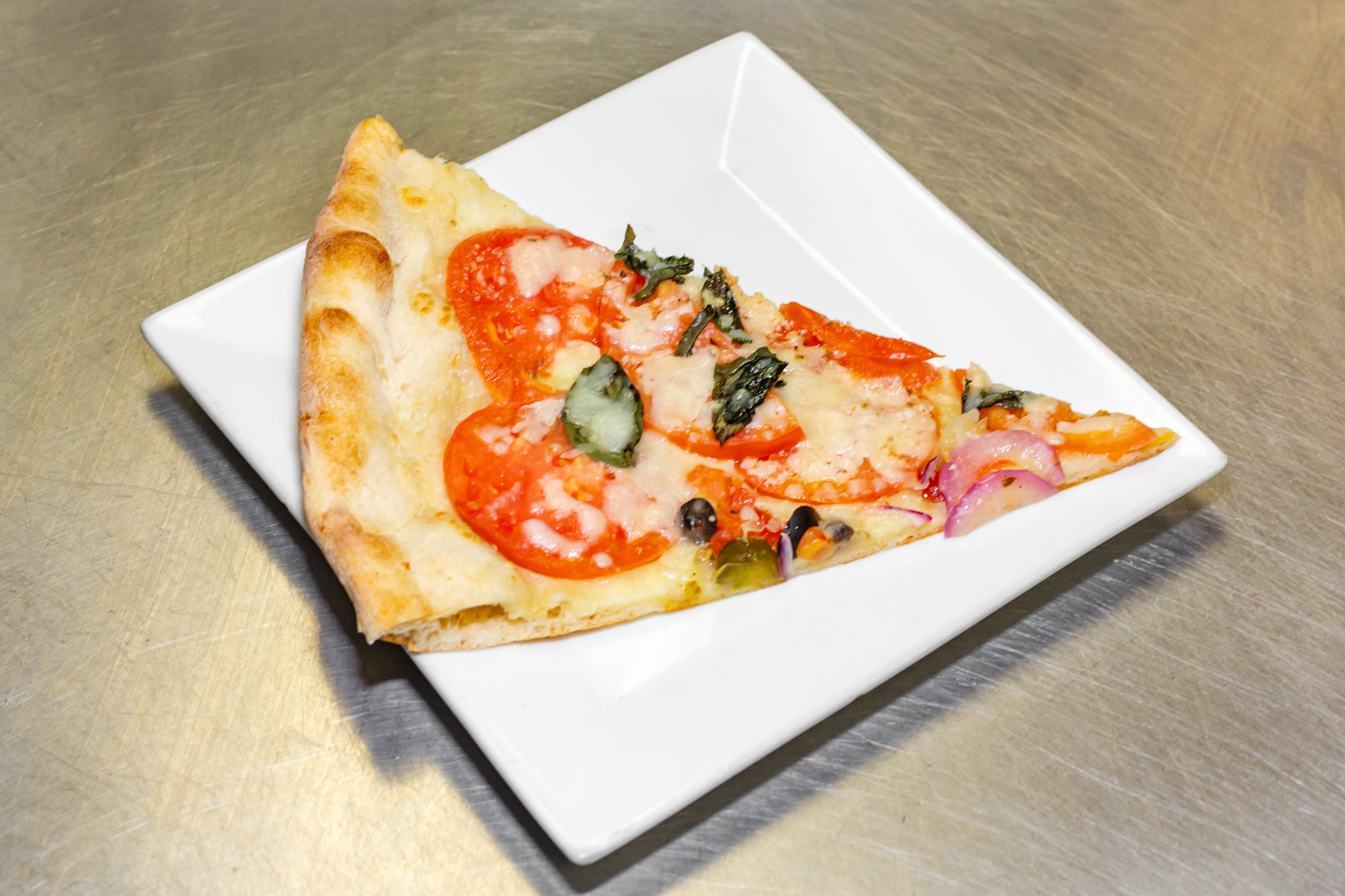 Order Fresh Tomato & Basil Gourmet Pizza - Medium 14" food online from Amalfi Pizza store, Newark on bringmethat.com