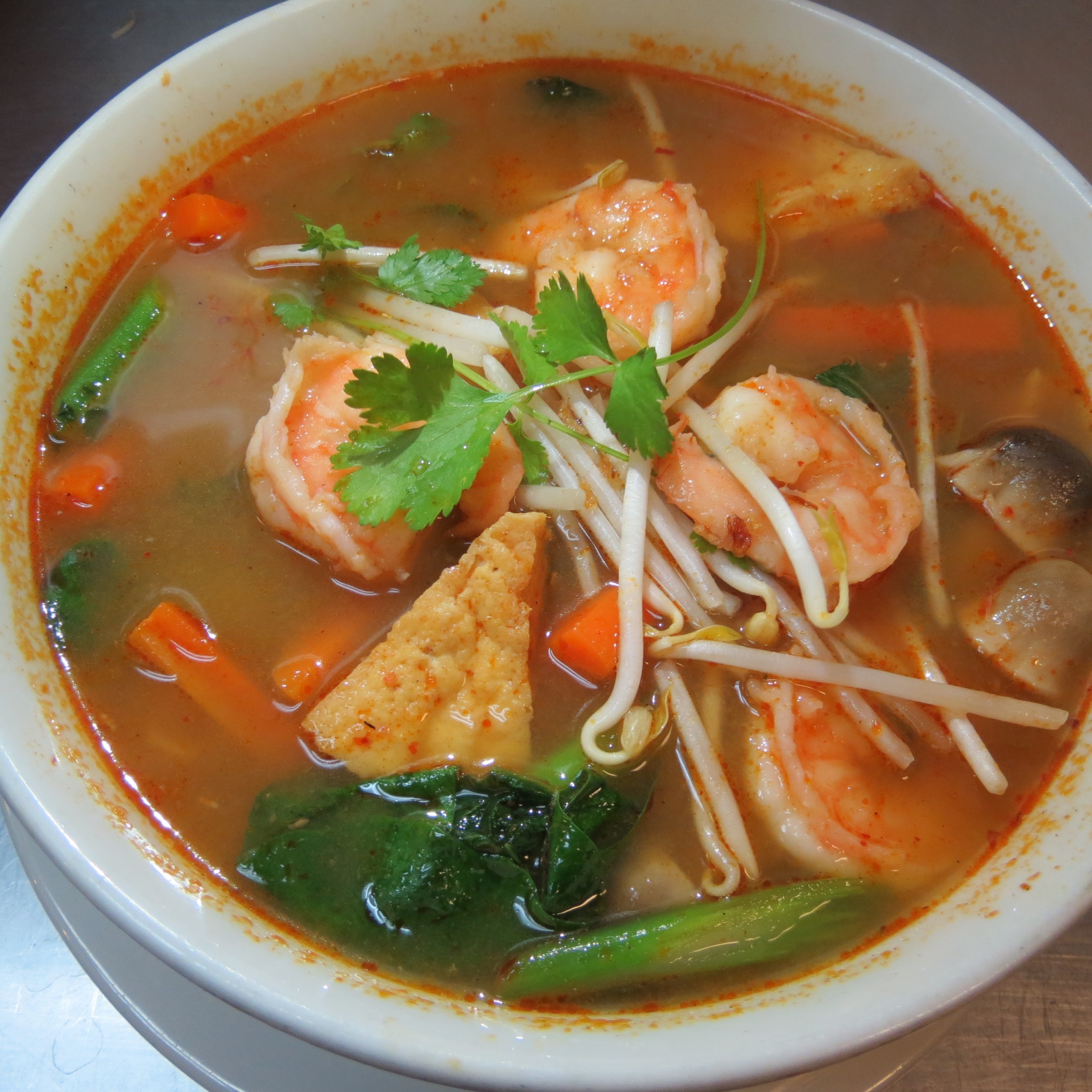 Order 22. Tom Yum Noodle Soup food online from Lucky Kitchen store, Eastvale on bringmethat.com