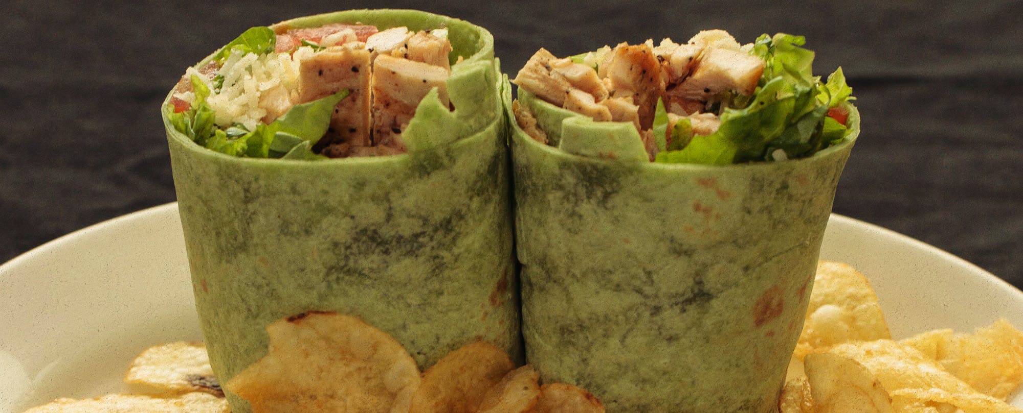 Order 4. Caesar Chicken Wrap - 12" food online from Planet Pizza store, Ridgefield on bringmethat.com
