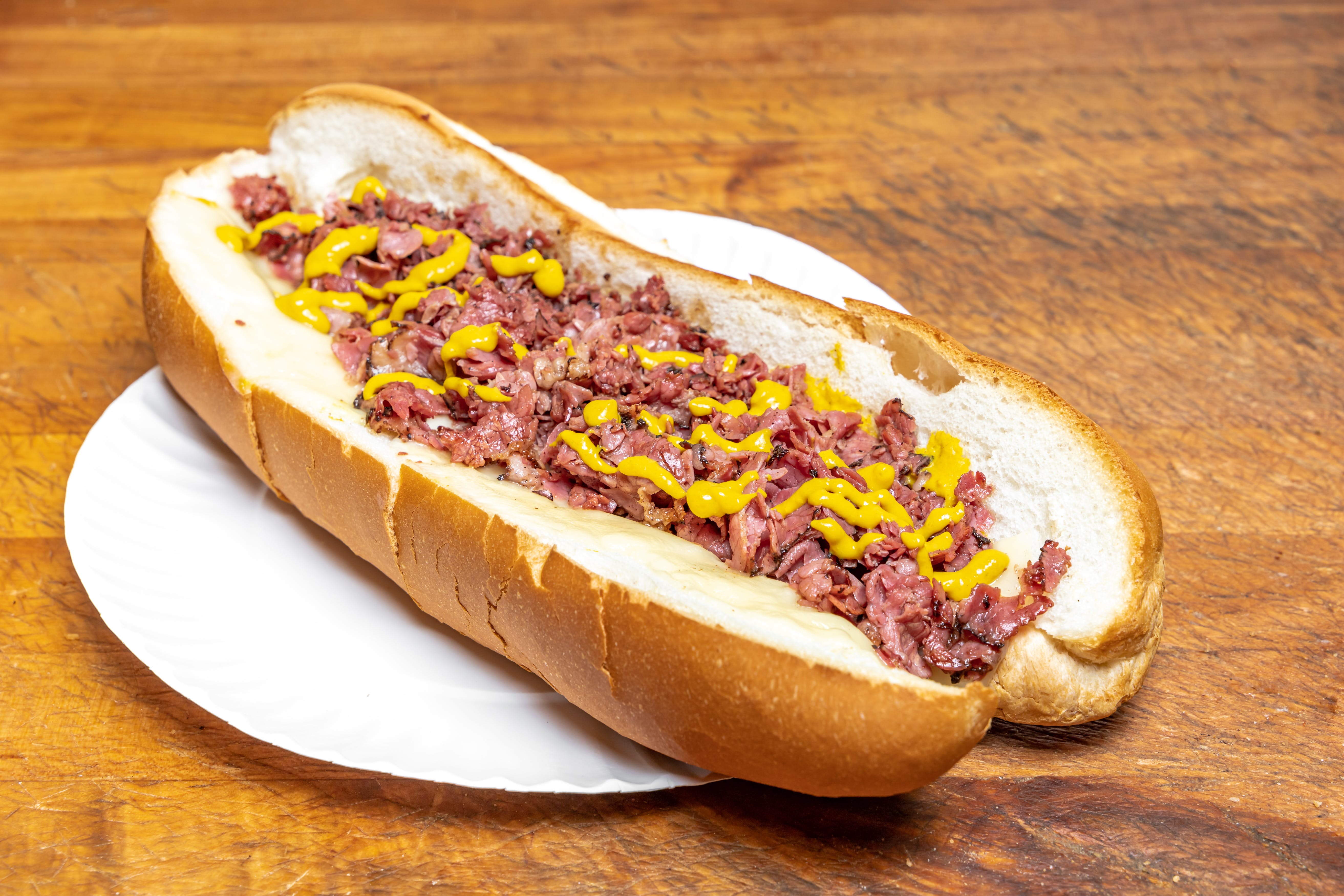 Order Pastrami Sub - Small 8" food online from Garden Pizza store, Milford on bringmethat.com