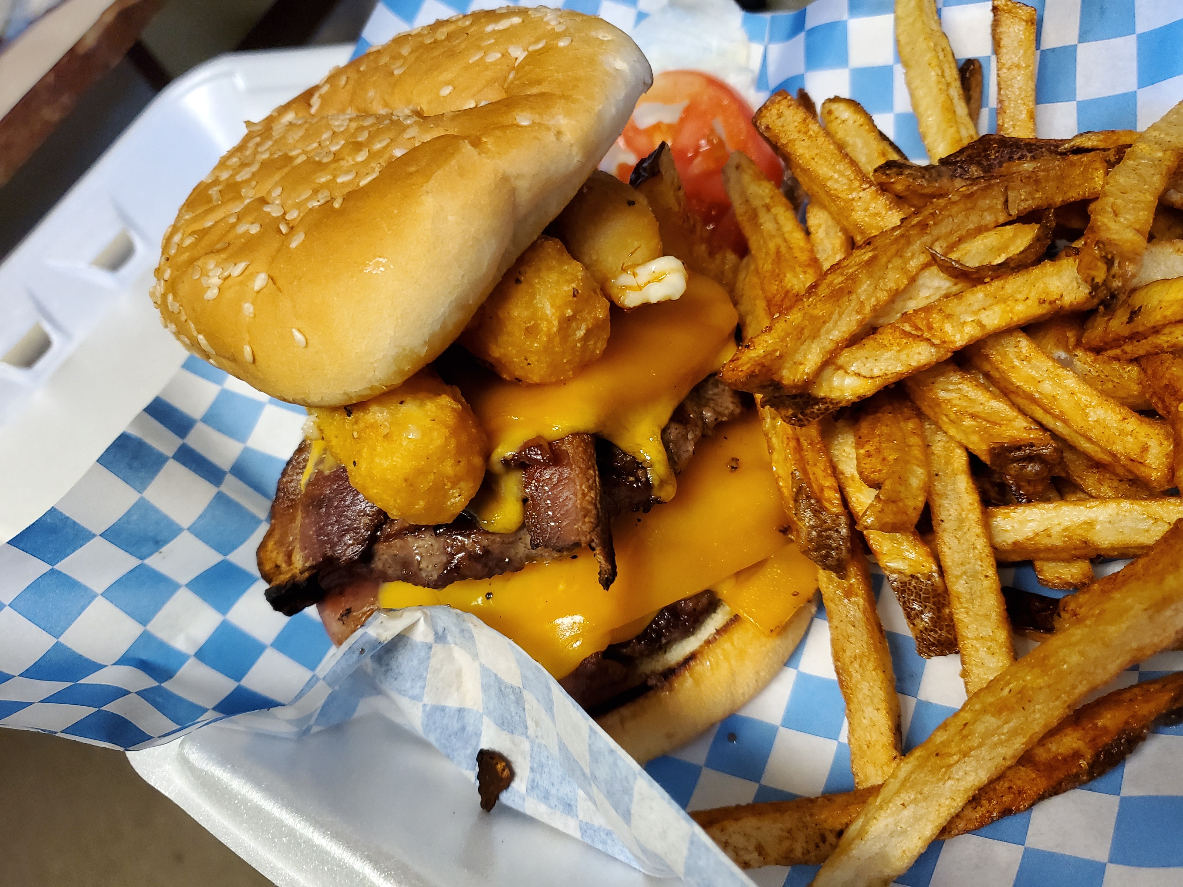 Order Toone Burger food online from Roadhouse Saloon store, Idaho Falls on bringmethat.com