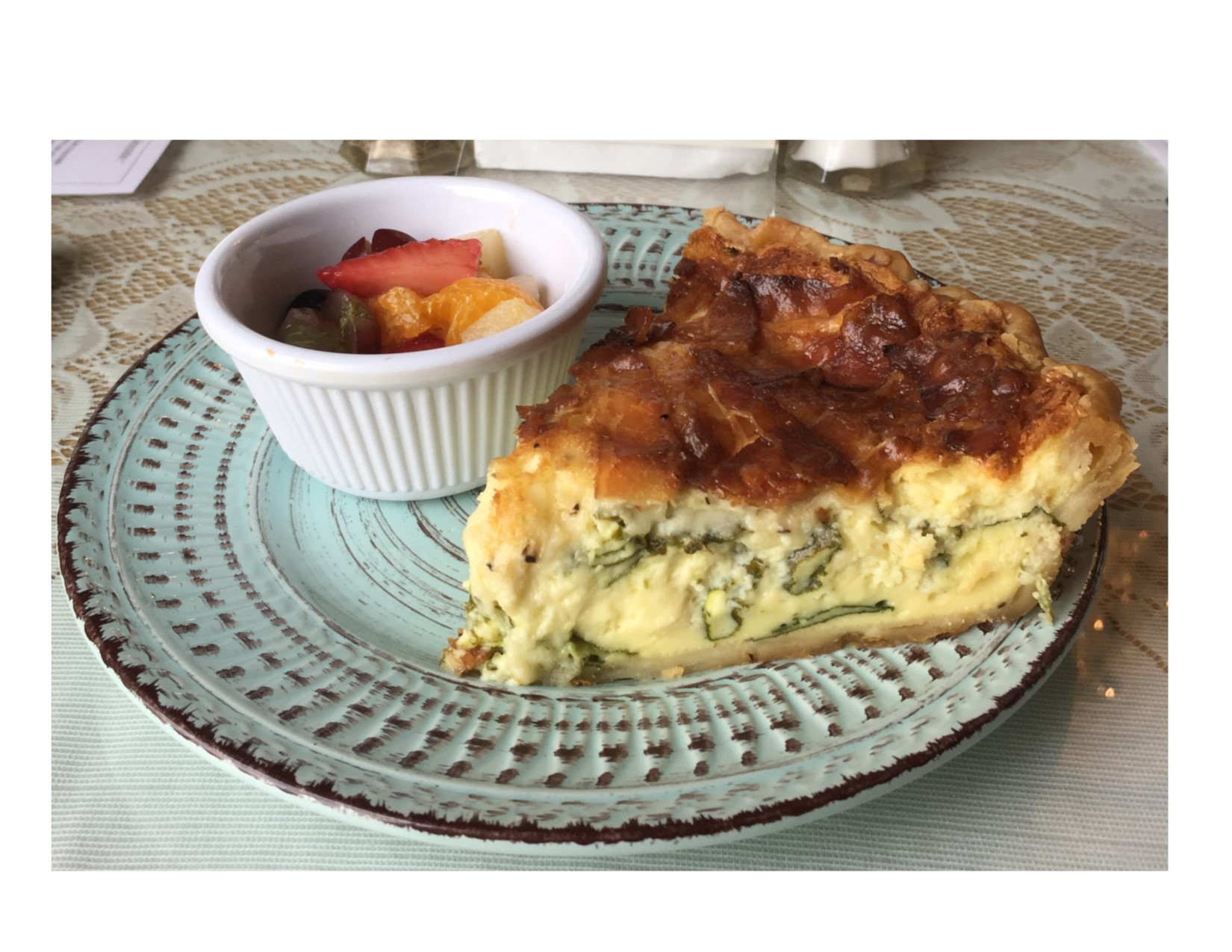 Order Spinach Bacon Swiss Quiche food online from Miss Hickory Tea Room store, Strongsville on bringmethat.com