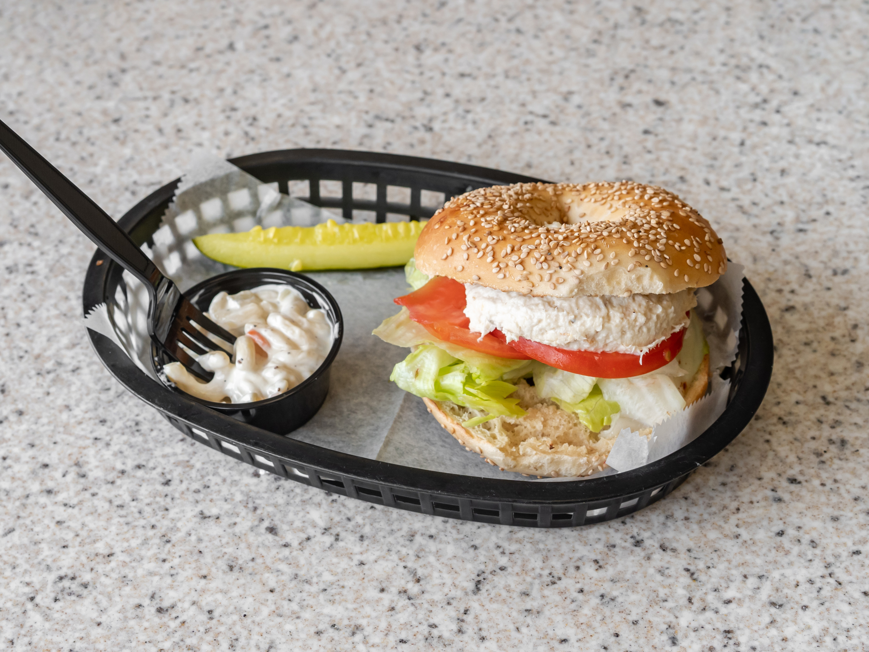 Order White Fish Salad Sandwich food online from Manhattan Bagel store, Philadelphia on bringmethat.com