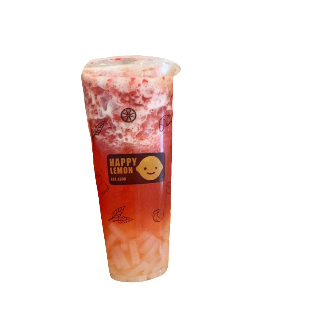 Order Strawberry Green Tea with Lychee Jelly food online from Sunmerry Bakery store, Temple City on bringmethat.com