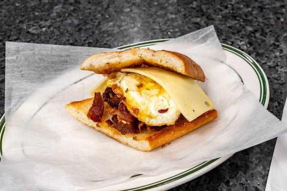 Order Sandwich Bacon Egg ＆ Cheese  / Tocineta, Huevo ＆ Queso  food online from La barca restaurant store, New York on bringmethat.com