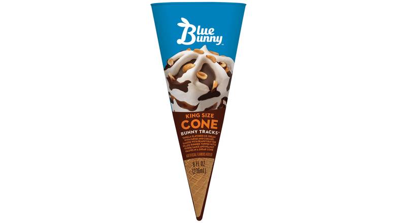 Order Blue Bunny King Size Bunny Tracks Ice Cream Cone 8 oz food online from Valero Food Mart store, Murrayville on bringmethat.com