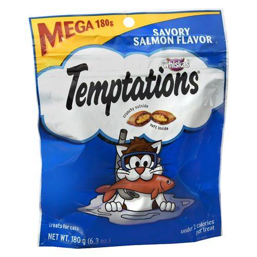 Order Temptations Cat Food Mega Salmon - 6.3 oz food online from Walgreens store, Fayetteville on bringmethat.com