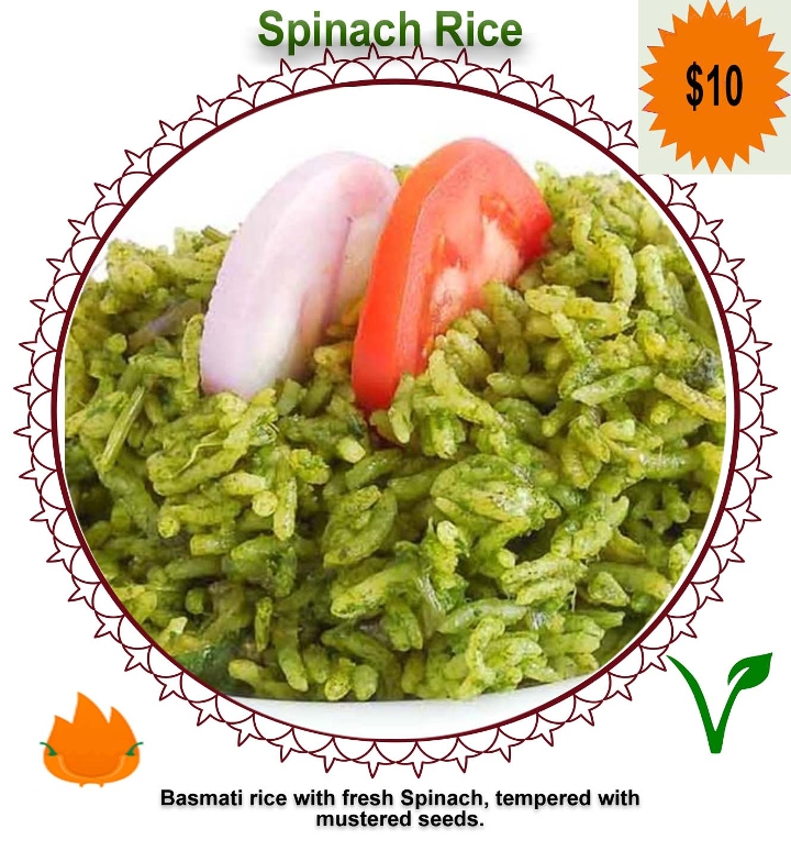 Order Spinach Rice food online from Dakshin Indian Bistro - N Hamilton Rd store, Columbus on bringmethat.com