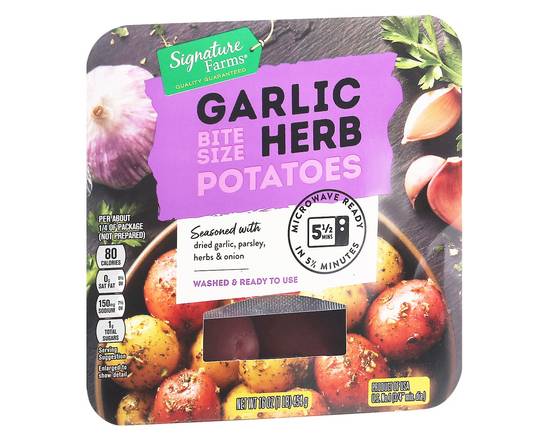 Order Signature Farms · Bite Size Garlic Herb Potatoes (16 oz) food online from Safeway store, Alamo on bringmethat.com