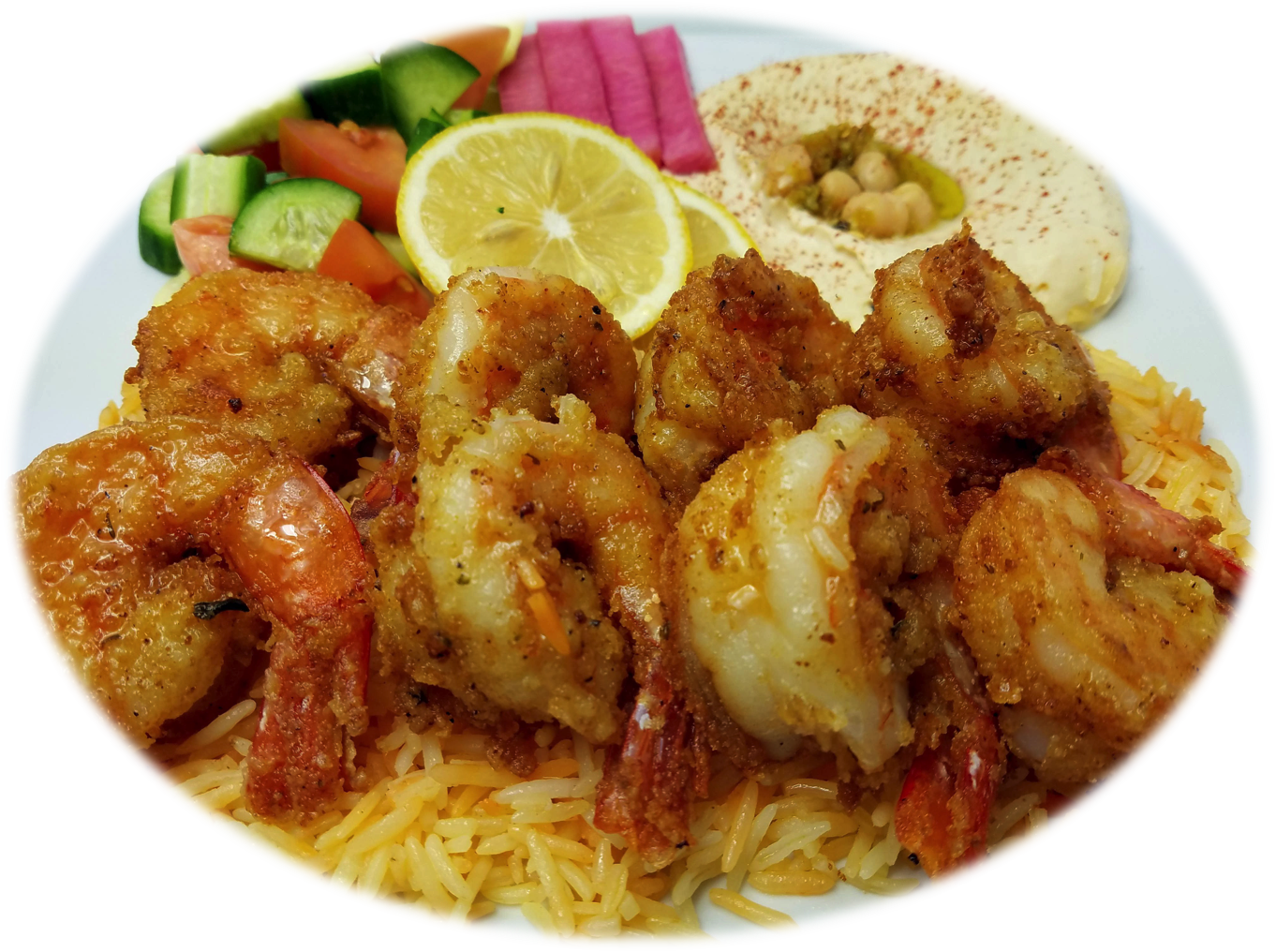 Order Shrimp Plate food online from La Zeez Pita Grill store, Torrance on bringmethat.com