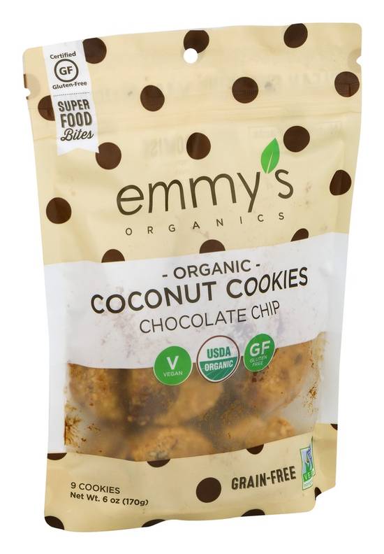 Order Emmy's Organics Coconut Chocolate Chip Cookies (6 oz) food online from Rite Aid store, Eugene on bringmethat.com