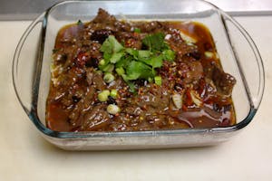 Order M5. 水煮嫩牛肉 Sliced Beef with Hot Pepper food online from Sichuan Hot Pot 九寨溝火锅川菜 store, Cleveland on bringmethat.com