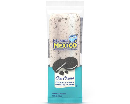 Order Helados Mexico Cookies & Cream Premium Ice Cream Bar, 4 oz food online from Abc Discount Store store, San Diego on bringmethat.com