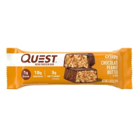 Order Quest Hero Crispy Protein Bar Chocolate Peanut Butter 1.90oz food online from 7-Eleven store, Newark on bringmethat.com