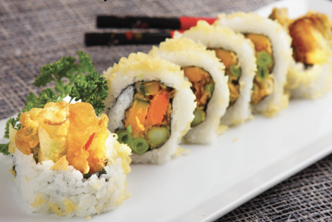 Order Vegetable Tempura Roll food online from Asahi Sushi store, Granada Hills on bringmethat.com