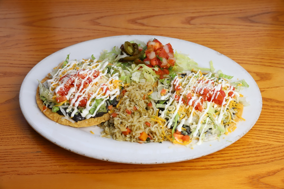 Order Tostada Compuesta food online from Roja Mexican Grill store, Omaha on bringmethat.com
