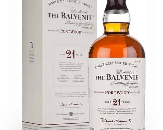 Order The Balvenie Finished in PortWood 21 Year food online from Newport Wine & Spirits store, Newport Beach on bringmethat.com