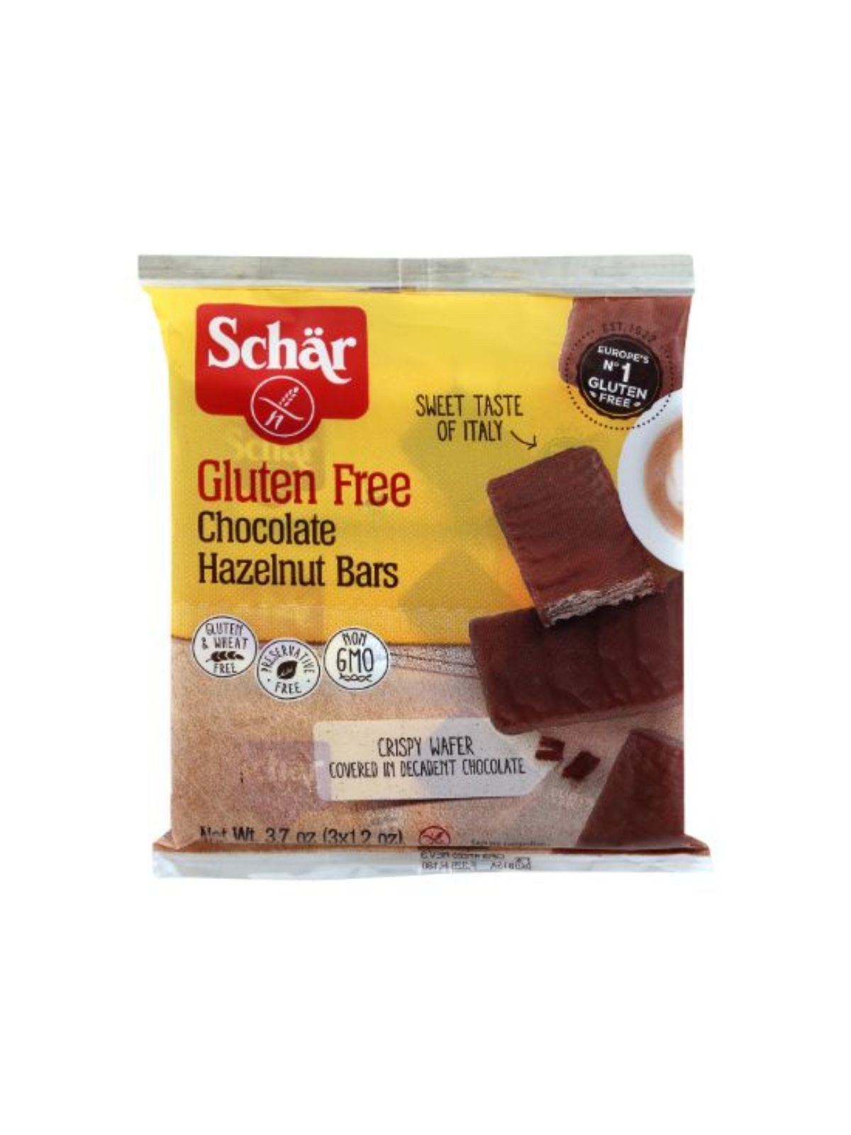 Order Schar Gluten Free Chocolate Hazelnut Bars (3 count) food online from Stock-Up Mart store, Houston on bringmethat.com