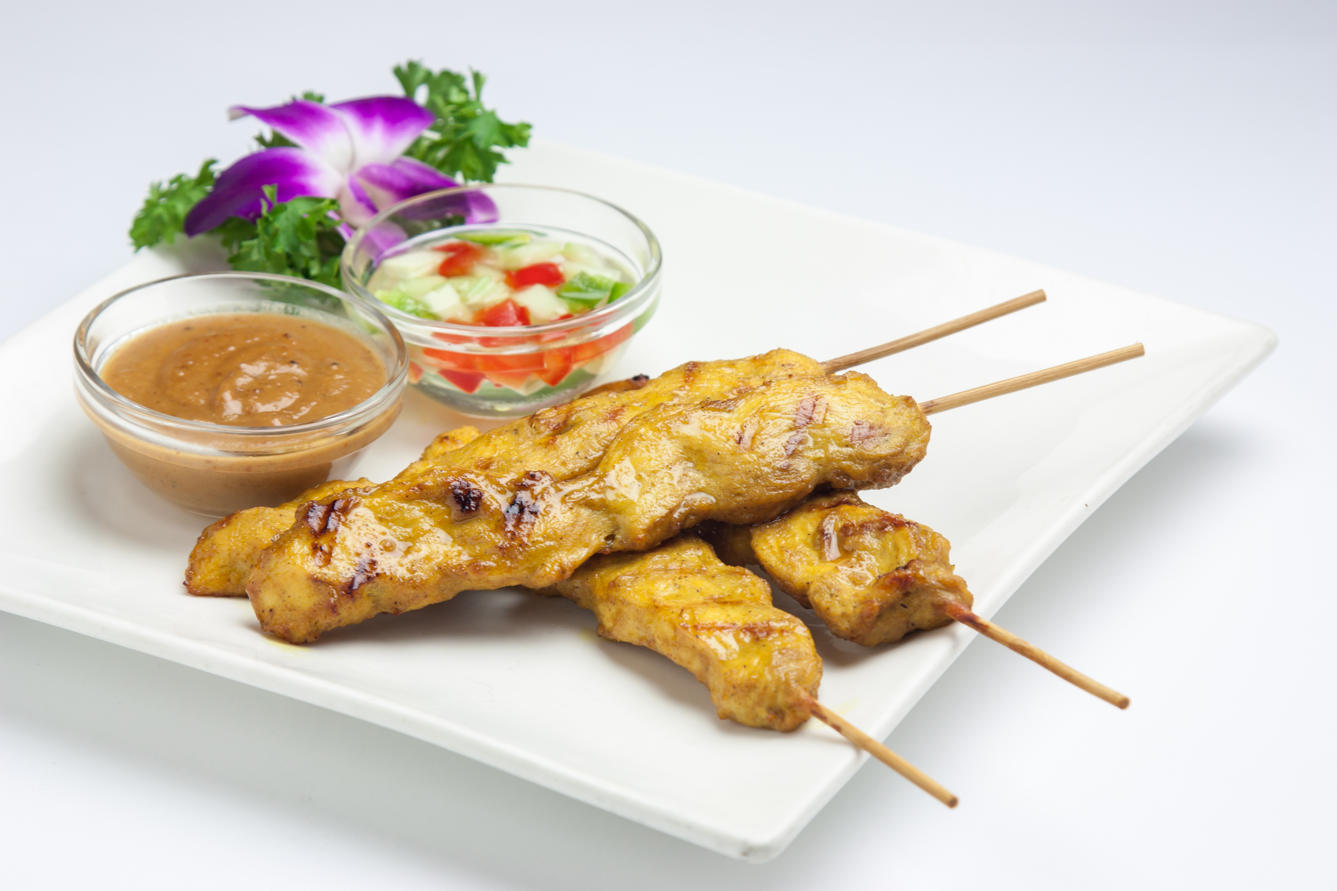Order Satay Chicken food online from Basil Thai Bistro store, San Diego on bringmethat.com