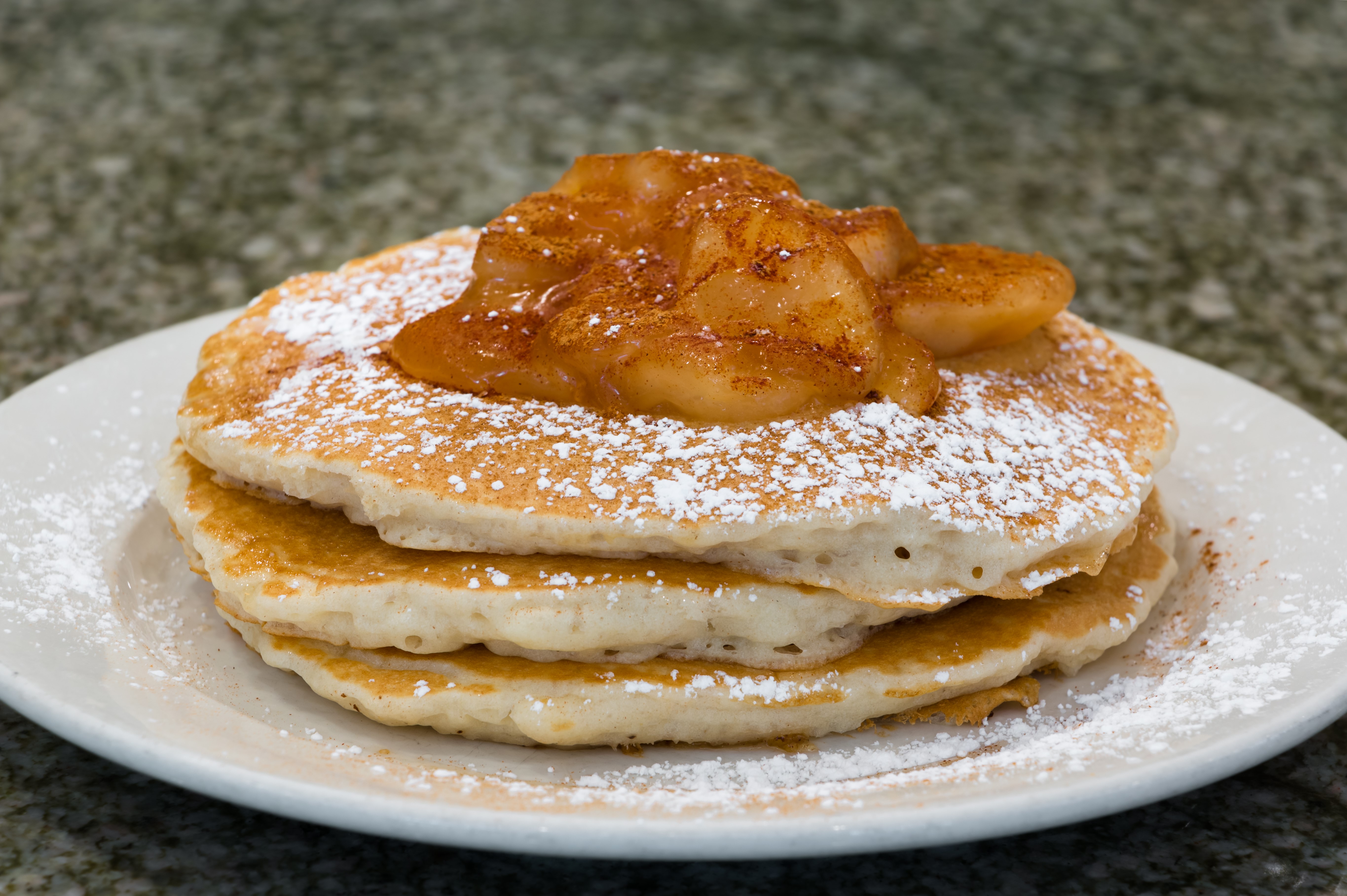 Order Apple Cinnamon Pancakes food online from Andrew's Coffee Shop store, New York on bringmethat.com