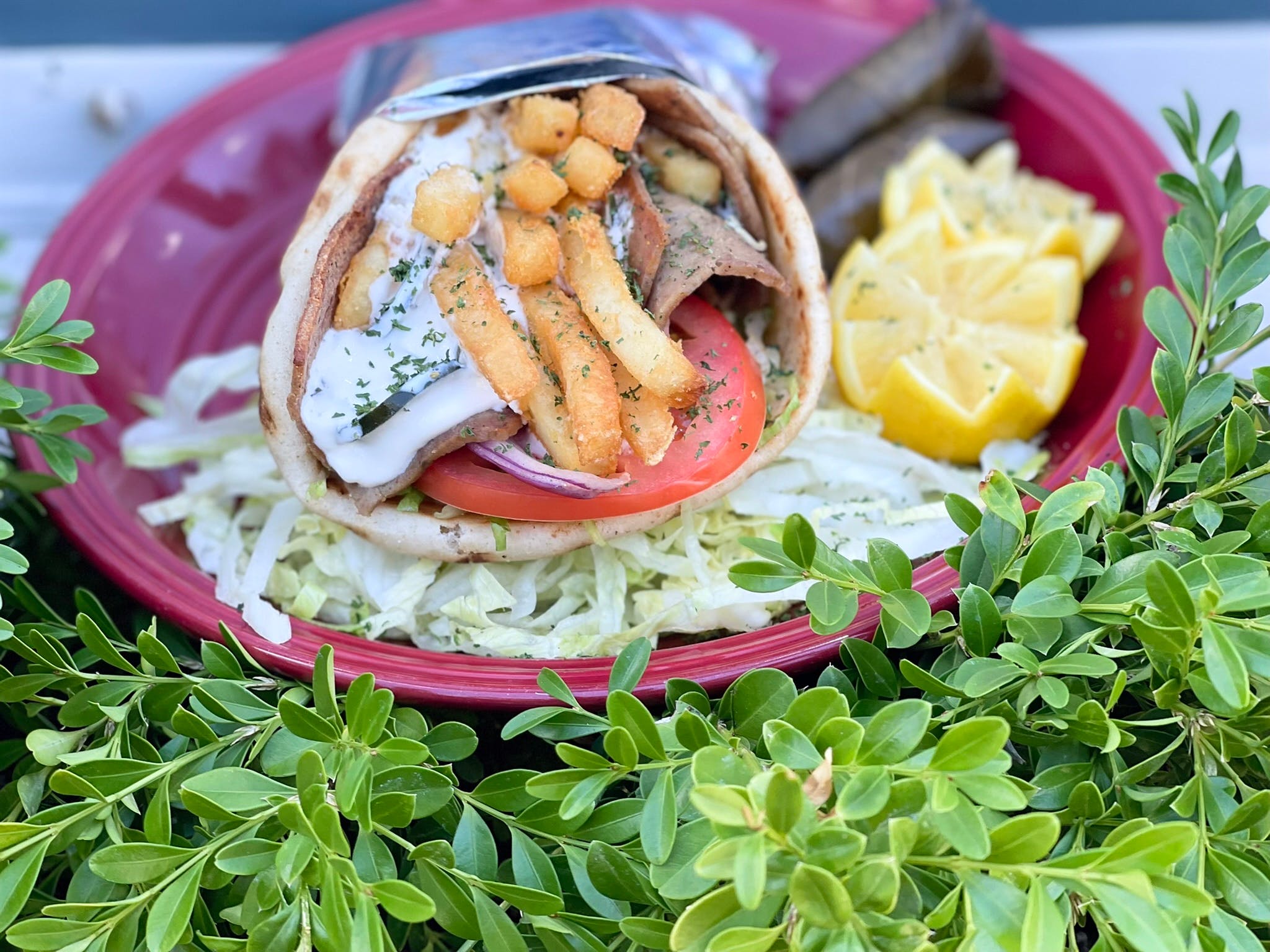 Order Gyro Pita - Entree food online from Four Brothers Pizza store, Westport on bringmethat.com