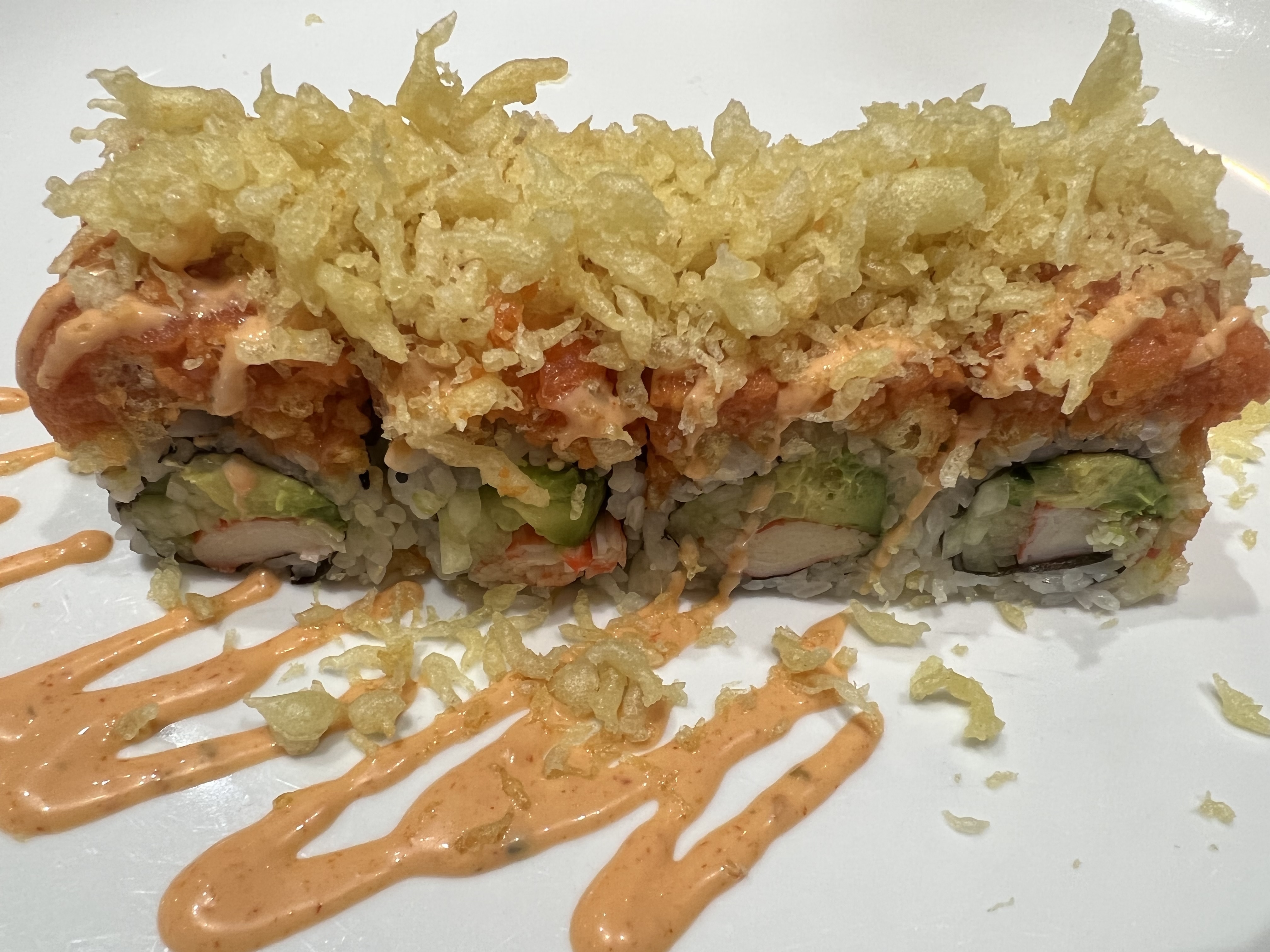 Order H10. Crunch Dragon Roll food online from Soho Sushi store, Grand Rapids on bringmethat.com