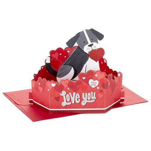 Order Hallmark Pop Up Displayable Valentine's Day Card (Sound and Motion Dog) S22 - 1.0 ea food online from Walgreens store, Daly City on bringmethat.com