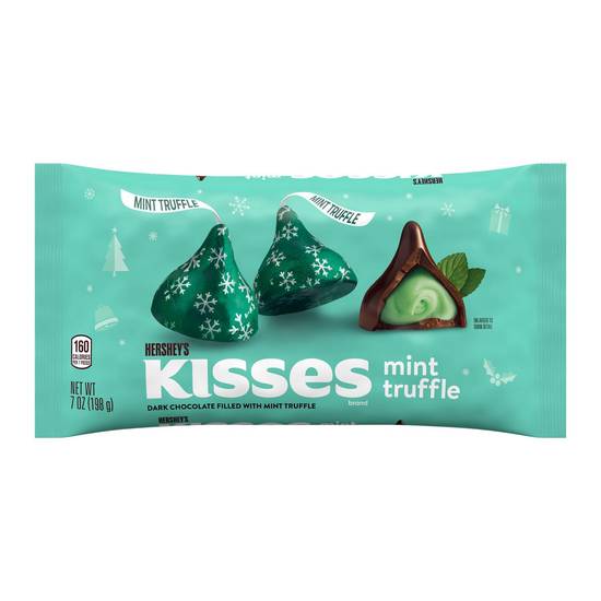 Order HERSHEY'S KISSES Mint Truffle Dark Chocolate Filled with Mint Truffle Candy, Holiday, 7 oz, Bag food online from Cvs store, AUBURN on bringmethat.com
