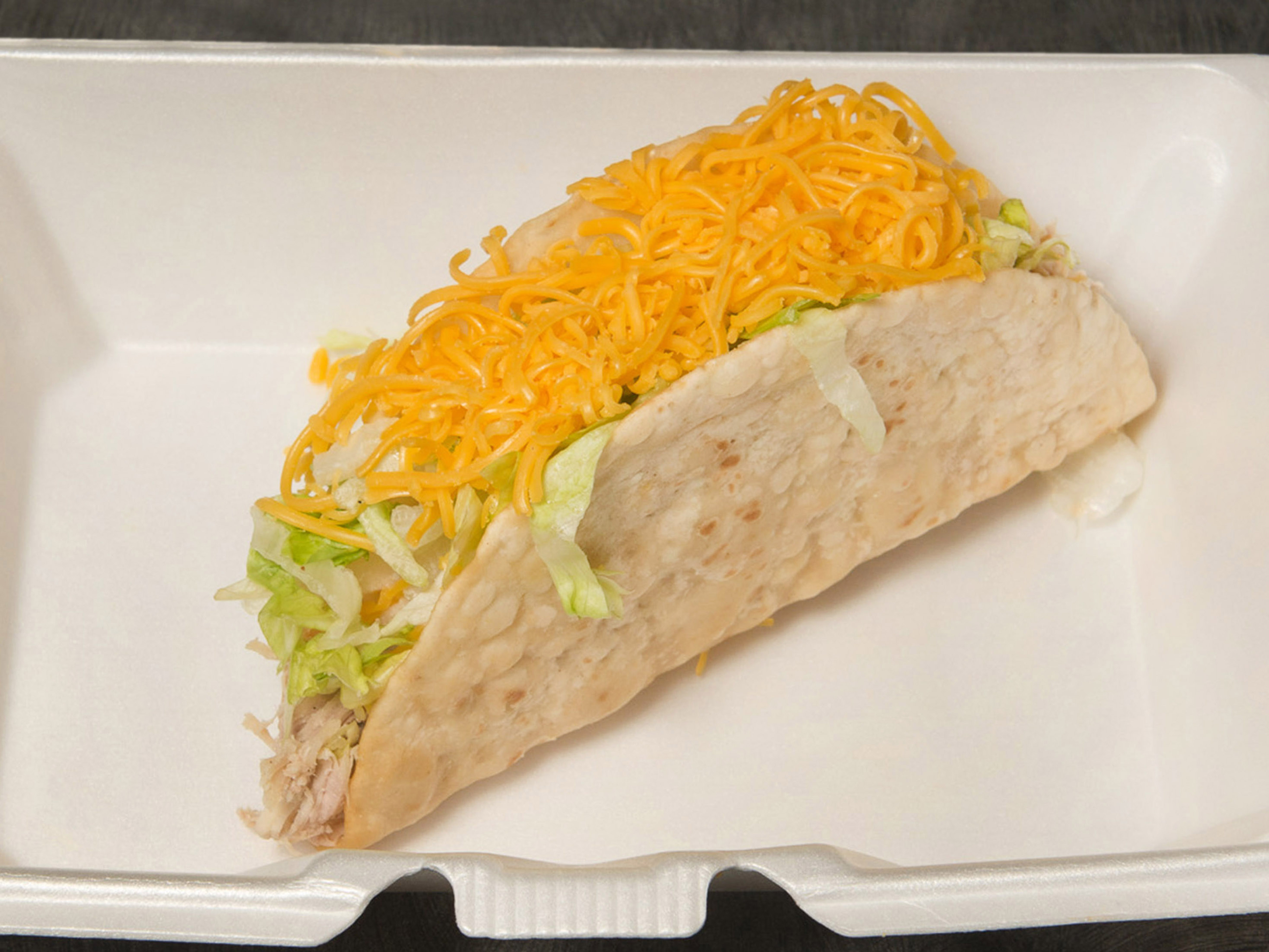 Order Shredded Chicken Soft Taco food online from Taco Stop store, Pueblo on bringmethat.com