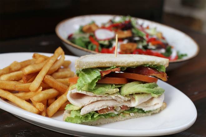 Order 1/2 Sandwich + Salad food online from Lazy Dog Restaurant & Bar store, Naperville on bringmethat.com