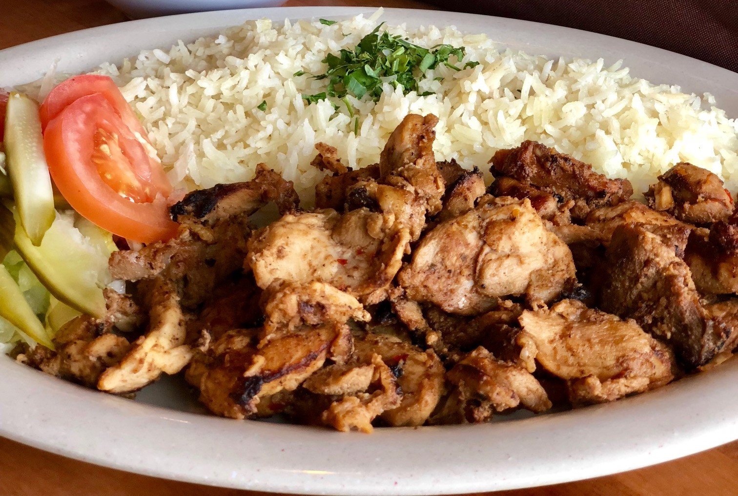 Order Chicken Shawarma Plate food online from Libanais Resturant store, Lincolnwood on bringmethat.com