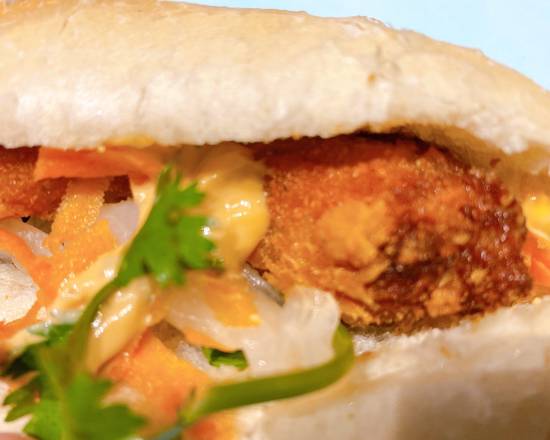 Order Fried Oyster Banh Mi with kimchi aioli food online from Pho Ever Cafe store, Newark on bringmethat.com