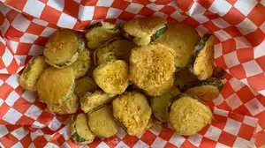 Order Fried Pickles food online from The Lost Cajun store, Humble on bringmethat.com