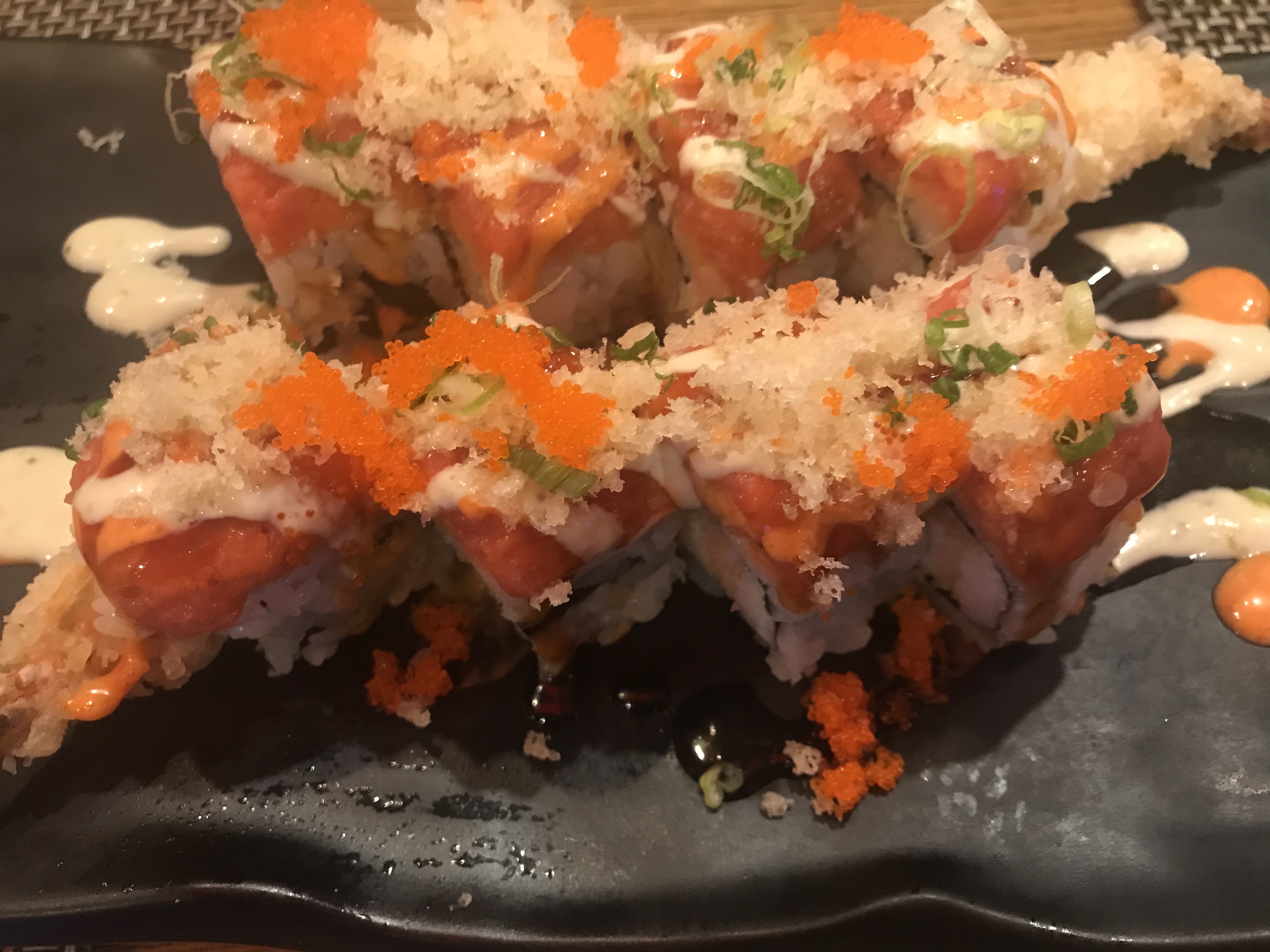 Order 18. Manhattan Roll food online from Megu Sushi Japanese Cuisine store, Cherry Hill on bringmethat.com