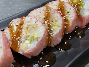 Order Pink Roll (Soy Paper) food online from Aki Sushi & Japanese Fusion store, San Jacinto on bringmethat.com
