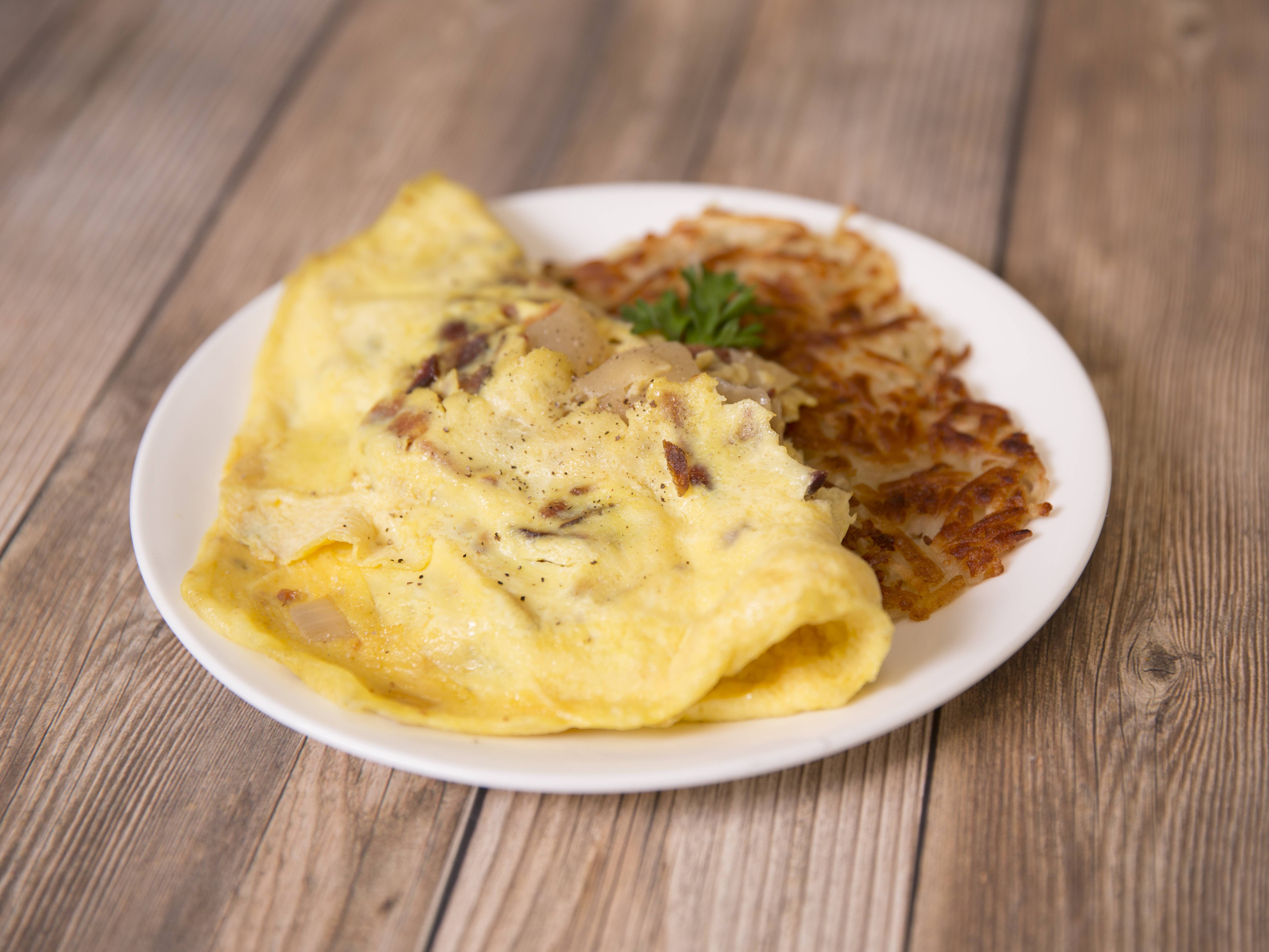 Order Bacon, Avocado and Cheese Omelette food online from Brite Spot Mexican Restaurant store, San Pedro on bringmethat.com