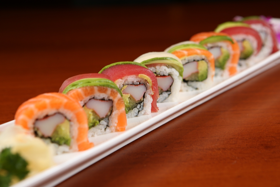 Order Rainbow Roll food online from Genki Ya Organic Sushi store, Boston on bringmethat.com