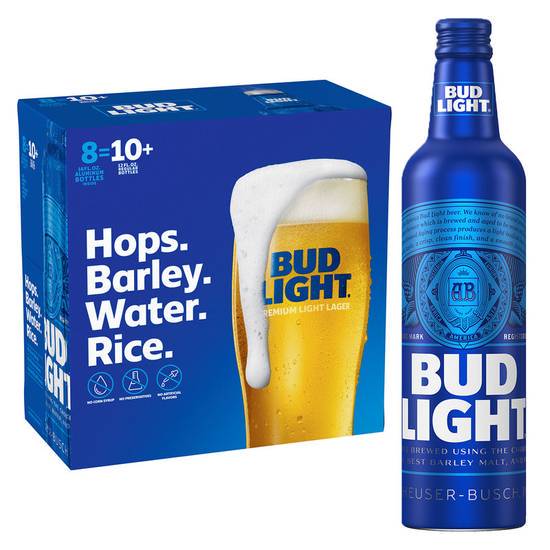 Order Bud Light, 8pk-16oz bottle beer (4.2% ABV) food online from Mimi Liquor store, Joliet on bringmethat.com
