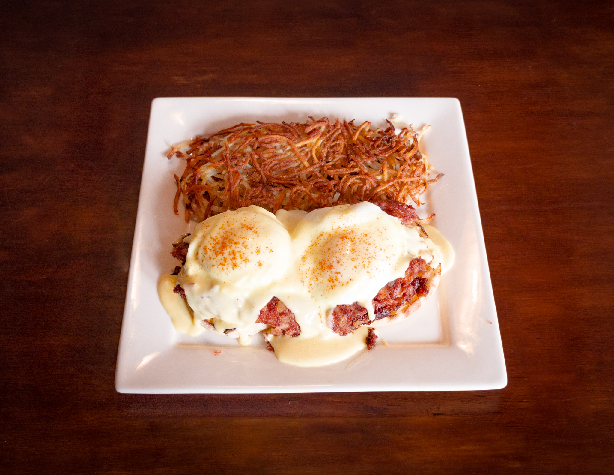 Order Hashed Benedict food online from Pork Store Cafe Valencia 312216th store, San Francisco on bringmethat.com