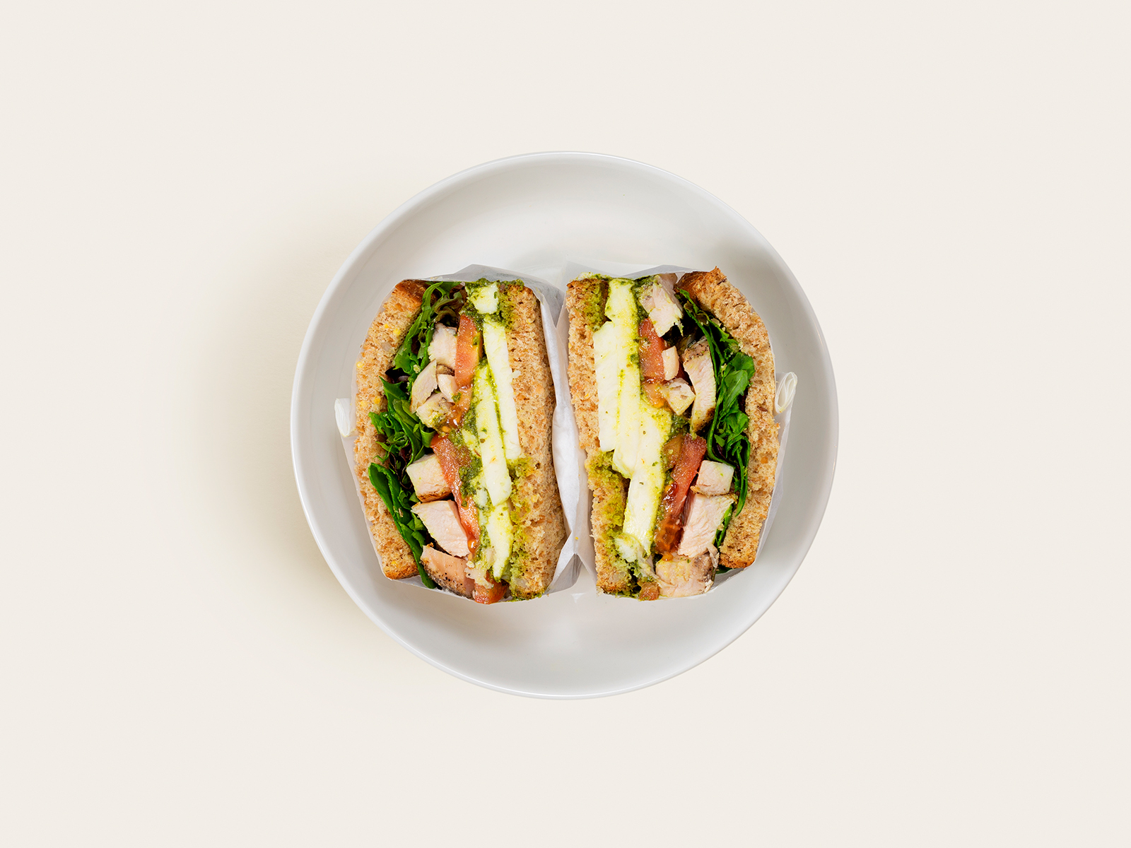 Order Chicken Pesto Sandwich food online from Power Lunch store, New York on bringmethat.com
