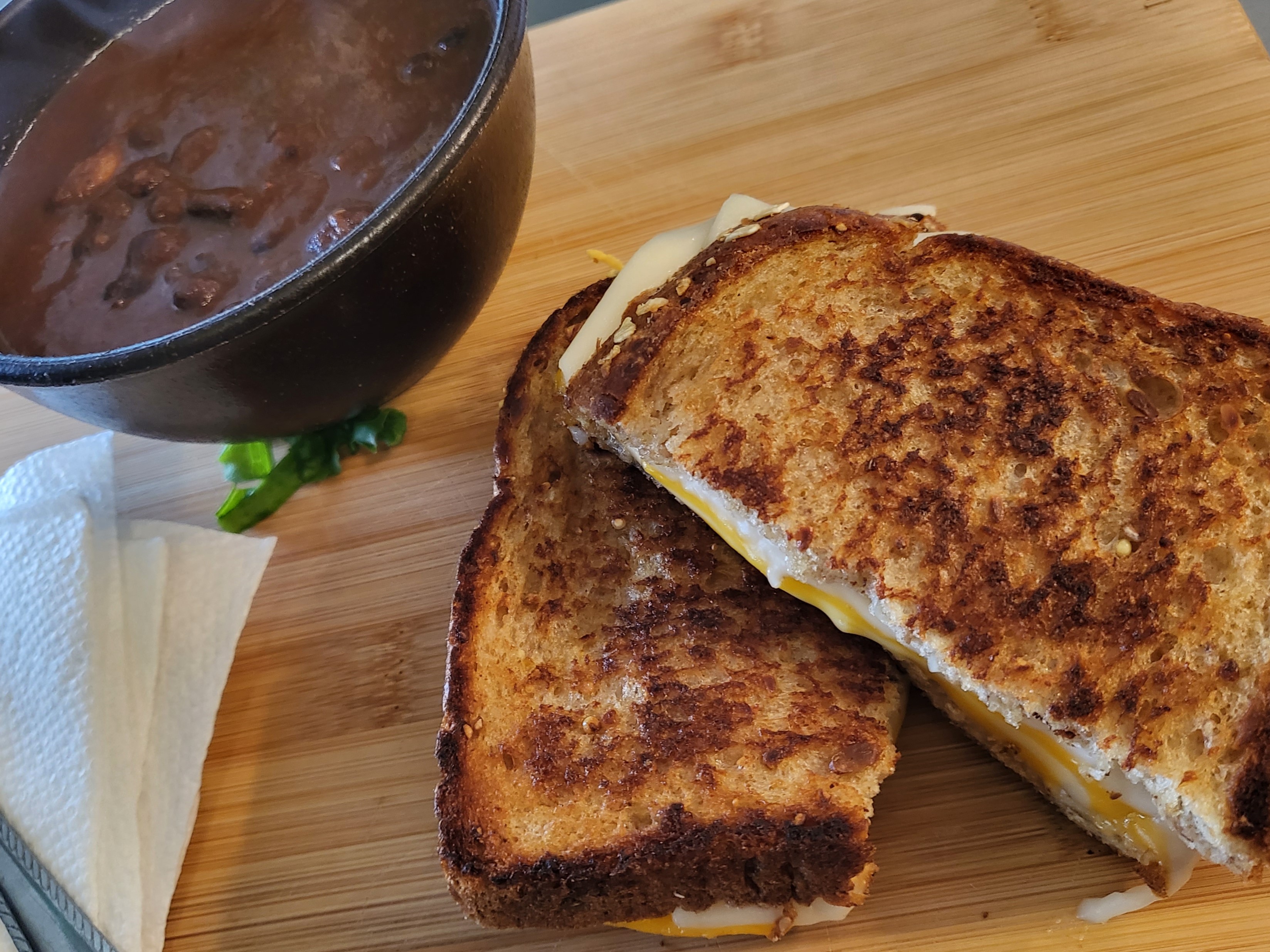 Order Vegan Grilled Cheese with Soup of the Day food online from The Green Witch store, Highland on bringmethat.com