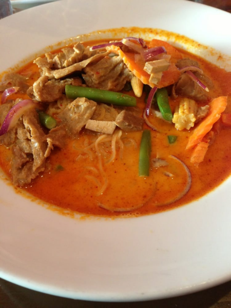 Order NB3. Noodle Curry food online from Red Basil Thai Cuisine store, Rutherford on bringmethat.com