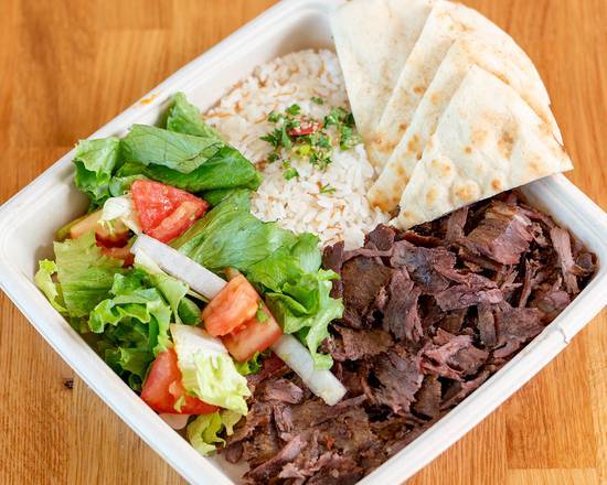 Order Doner Kebab Rice Plate food online from DonerG Turkish & Mediterranean Grill - Lake Forest store, Lake Forest on bringmethat.com