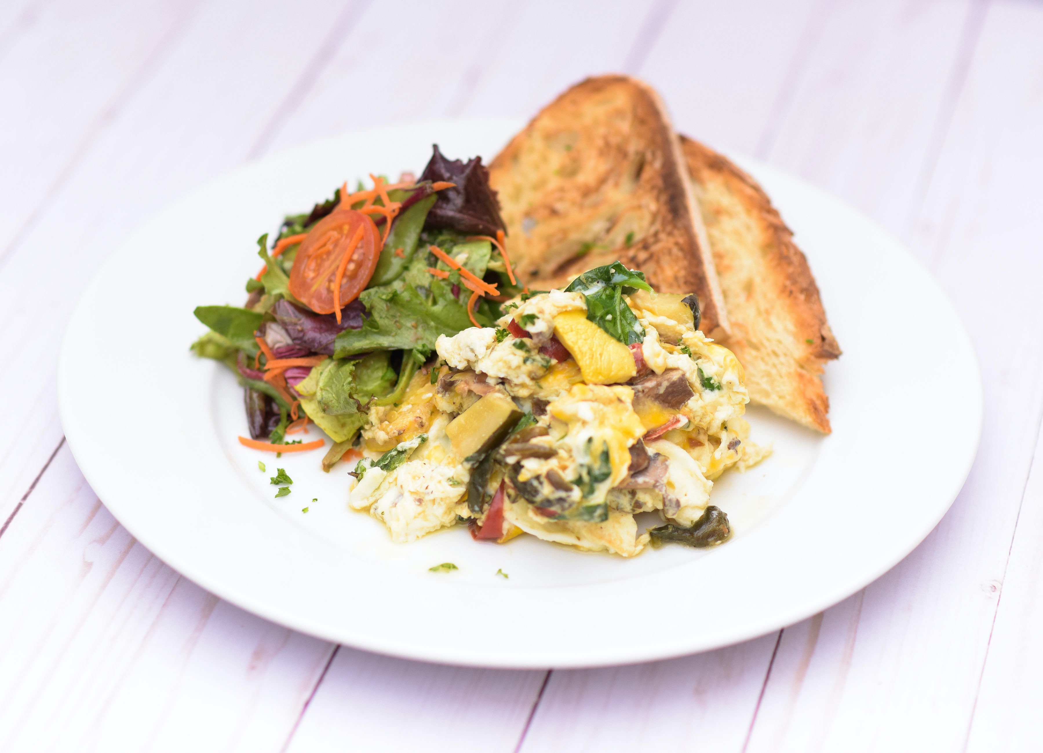 Order Egg White Veggie Scramble food online from Cafe Vida store, Pacific Palisades on bringmethat.com