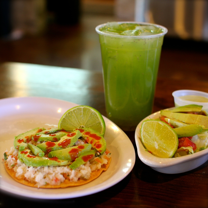 Order Ceviche Tostada food online from Frijoles & Frescas Grilled Tacos store, Las Vegas on bringmethat.com