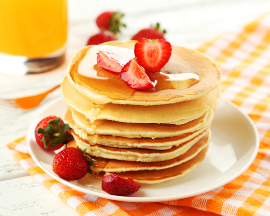 Order The Strawberry Pancakes food online from Citi Deli store, New York on bringmethat.com