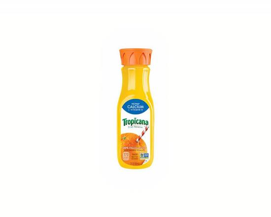 Order Tropicana Orange Juice with Pulp 12oz food online from Chevron Extramile store, Gresham on bringmethat.com