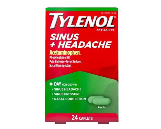 Order Tylenol Sinus+Headache 24 ct food online from McLean Ave Pharmacy store, Yonkers on bringmethat.com