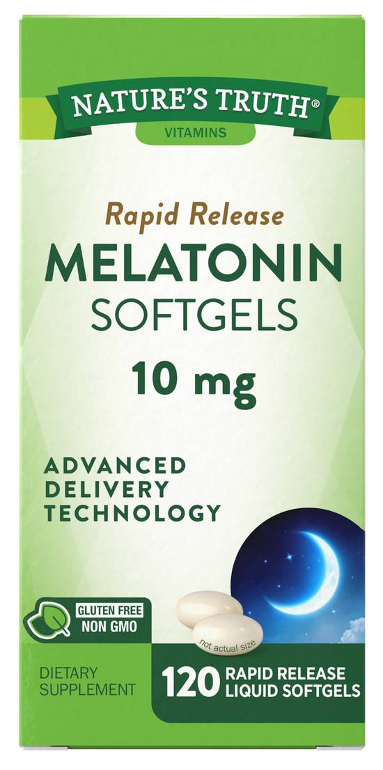 Order Nature's Truth Rapid Release Melatonin Softgels 10 mg (120 ct) food online from Rite Aid store, Palm Desert on bringmethat.com
