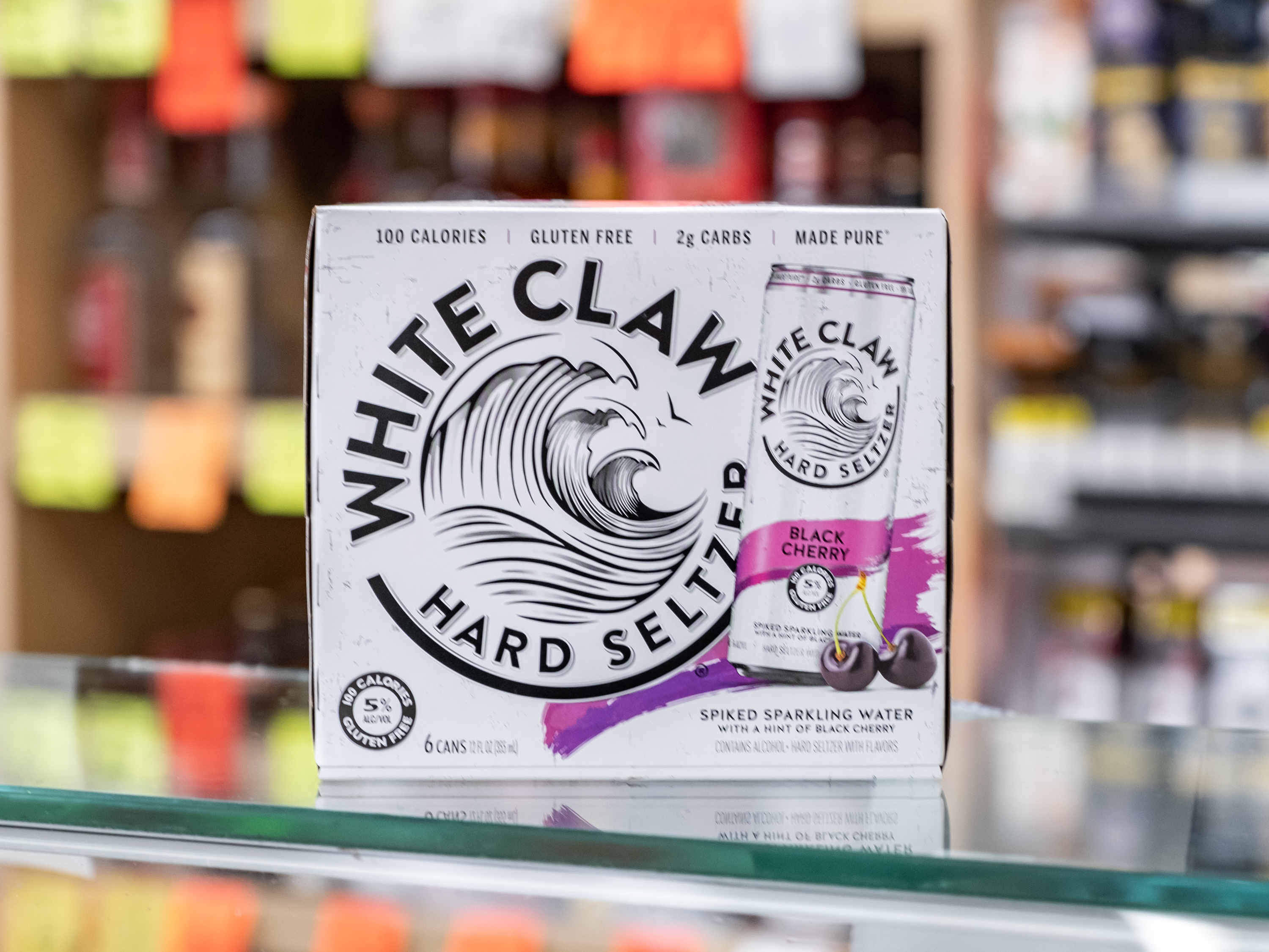 Order White Claw Black Cherry Hard Seltzer food online from Circle S Food Store store, Orange on bringmethat.com